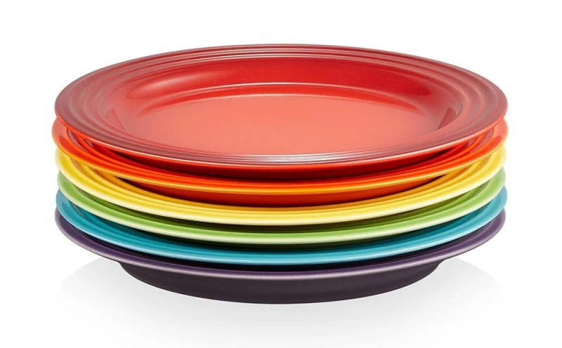 Le Creuset Frühstücksteller 6er-Set Regenbogen Steinzeug