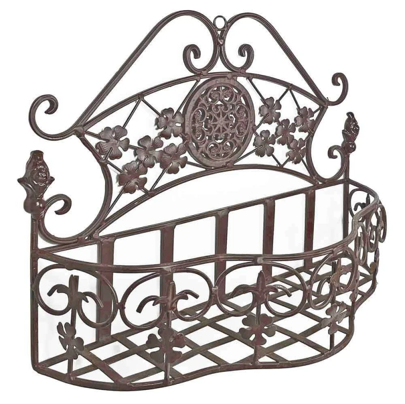 Wandtopfhalter Blumentopfhalter Wandhalter Eisen Braun Vintage-Stil 30x45cm