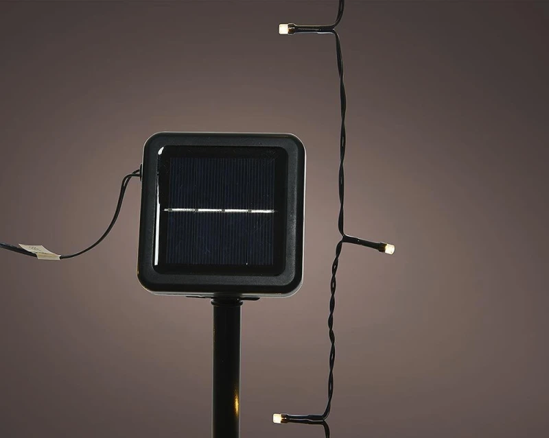 Solar Lichterkette Schwarz LED warmweiß 8 Modi Außenbereich Gartenbeleuchtung 200 LEDs - 19,9 m