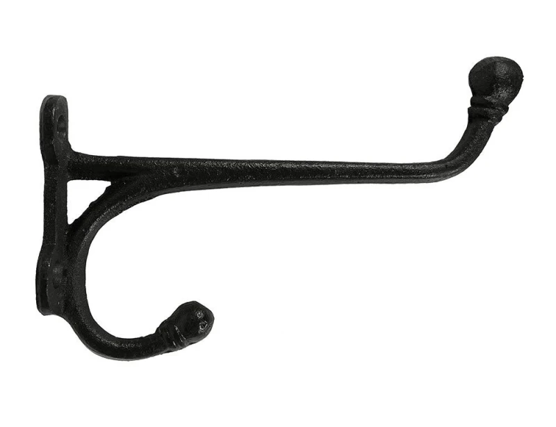 Garderobenhaken Gusseisen Schwarz Vintage Doppelhaken Wandgarderobe Antik-Stil