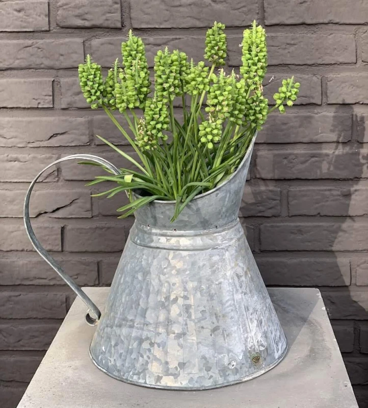 Großer Deko Krug Zink Zinkkrug zum Bepflanzen Zinkkanne Landhaus Vintage-Stil