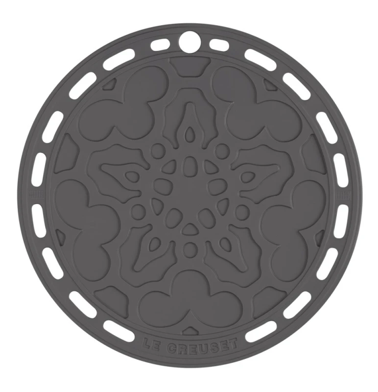 Le Creuset Silikon Untersetzer Tradition Rund Flint Grau 20cm