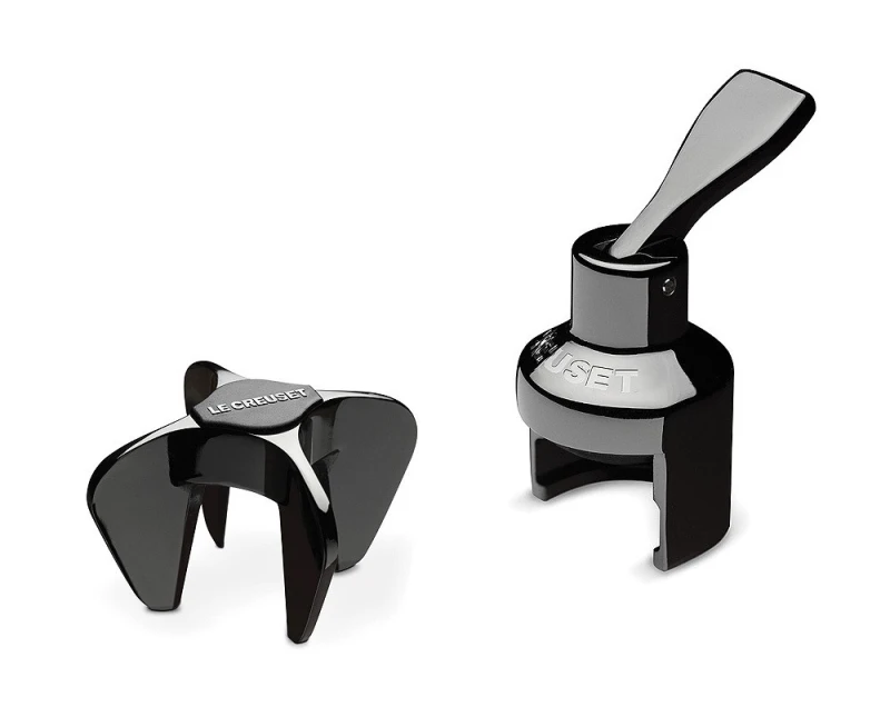 Le Creuset GS-102 Sektöffner und Sektverschluss Geschenkset Black Metal