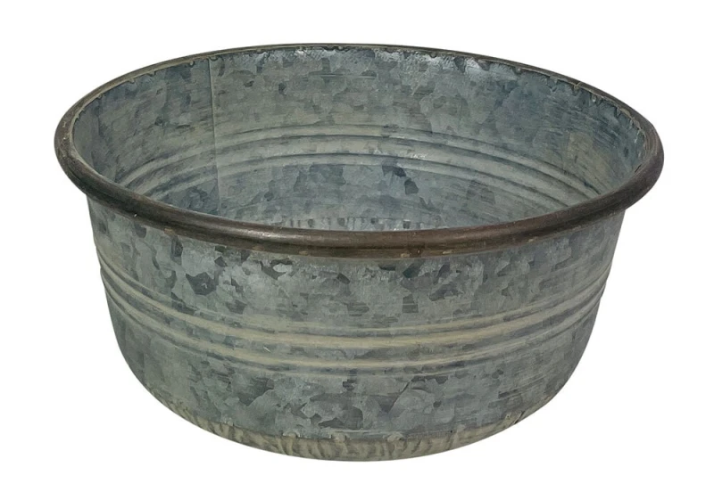 Zinkschale Dekoschale Zink Rund Pflanzschale Pflanzgefäß Blumentopf Vintage 24 cm