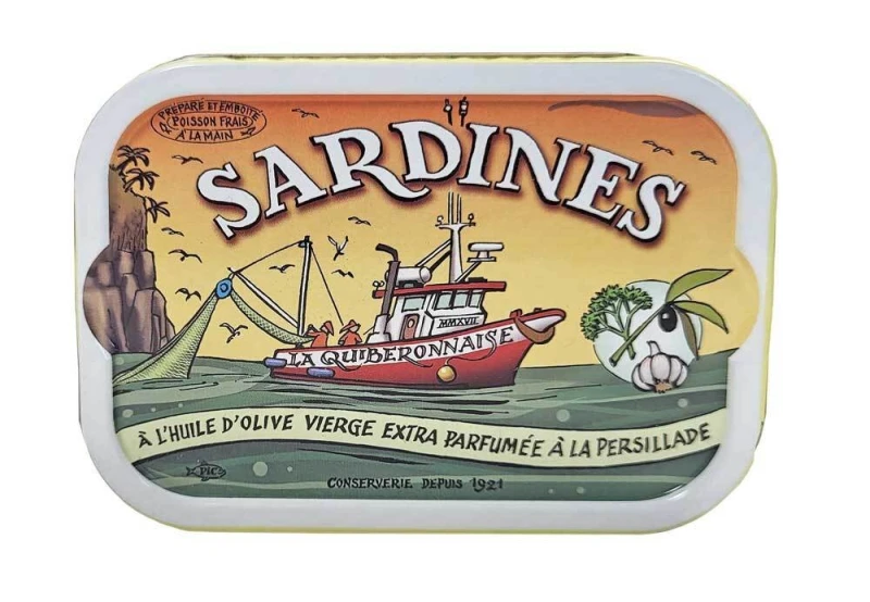 La Quiberonnaise Jahrgangsardinen 2022 mit Petersilie und Knoblauch - Dose 115 g