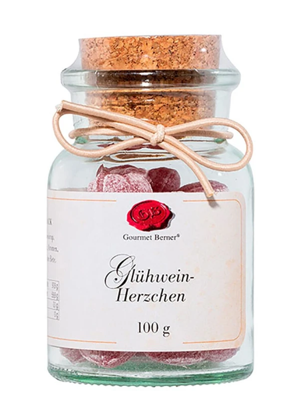 Gourmet Berner Glühwein-Herzchen Bonbons mit Glühweingeschmack 100 g