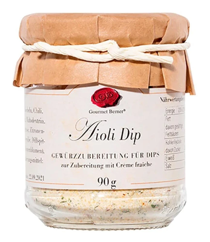 Gourmet Berner Aioli Dip Gewürzmischung für Créme Fraîche 90g