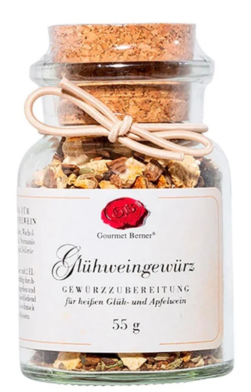 Gourmet Berner Glühweingewürz Gewürzmischung im Korkenglas 55g