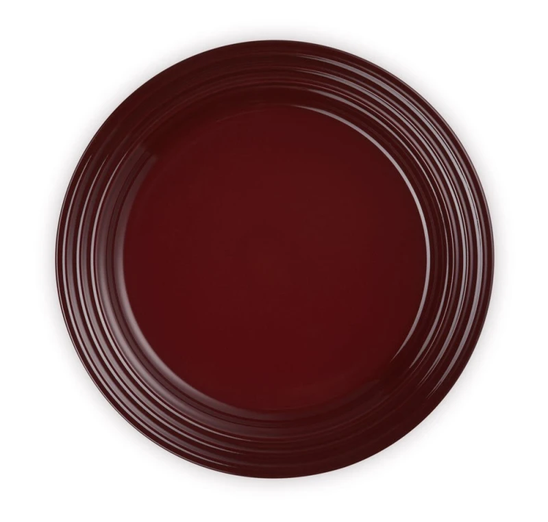 Le Creuset Frühstücksteller Steinzeug Garnet (Rhone) Bordeaux-Rot 22cm