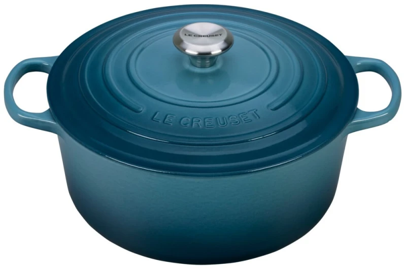 Le Creuset Bräter Signature Rund Gusseisen Deep Teal 26cm