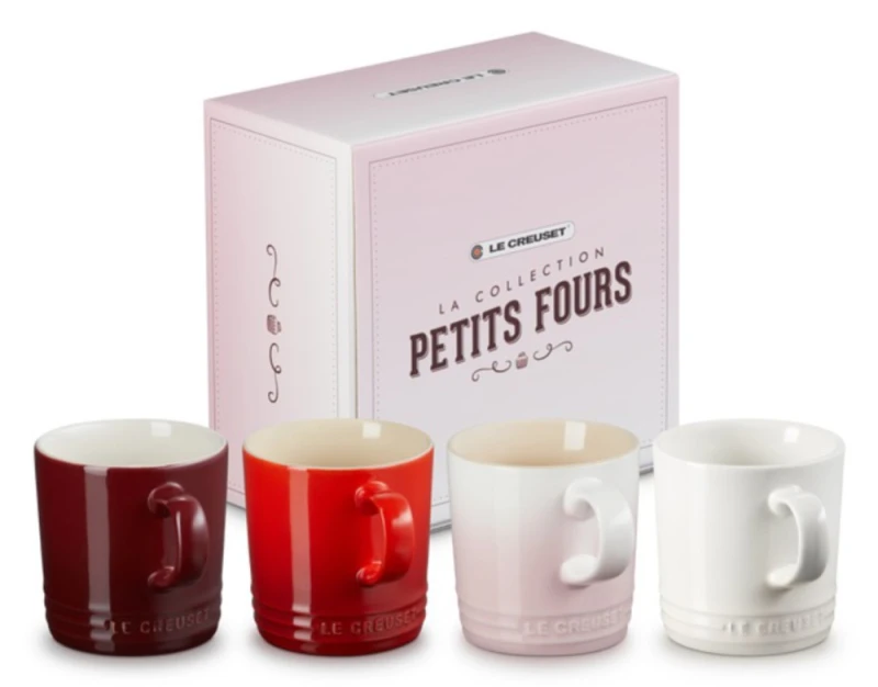 Le Creuset Tasse Becher 4er-Set Petits Fours Collection Steinzeug 350 ml