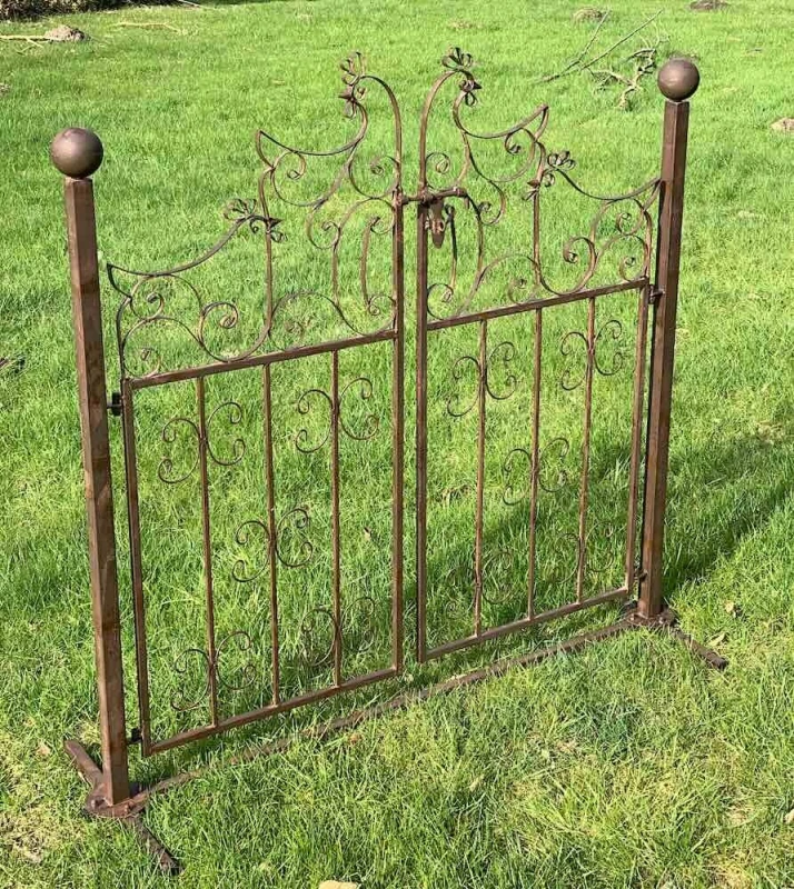 Deko Gartentor Metall Gartentür Antik-Stil Dekoration Garten Hühner Landhausstil