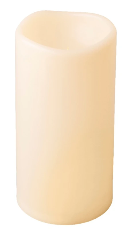 LED Kerze Stumpenkerze Elfenbein Outdoor Weiß Flammeneffekt Timer 25x12,5 cm