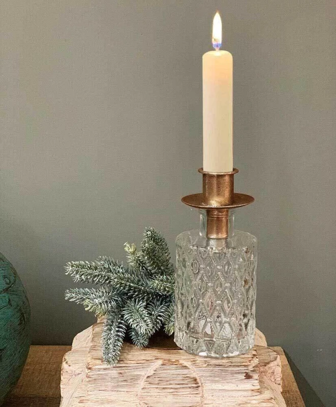 Kerzenhalter für Flaschen Gold Kerzenhalteraufsatz Flaschenaufsatz Antil-Stil