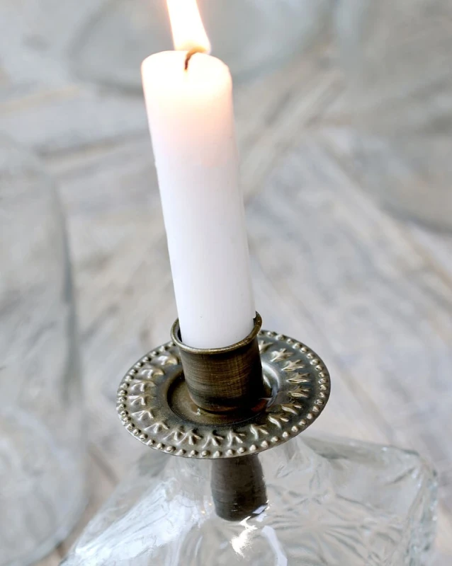 Kerzenhalter für Flaschen Kerzenhalteraufsatz Flaschenaufsatz Messing Antik-Stil