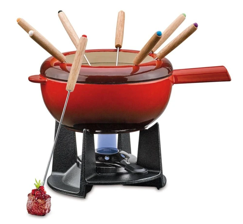 Spring Fondue-Set SAAS-FEE Gusseisen Rot 20 cm