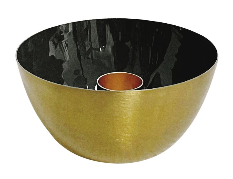 Kerzenhalter Metall Gold Schwarz Kerzenleuchter Kerzenschale Kerzenständer Ø 10cm