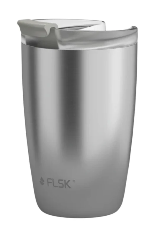 FLSK CUP Kaffeebecher Stainless STNLS Coffee to go-Becher Edelstahl 350 ml