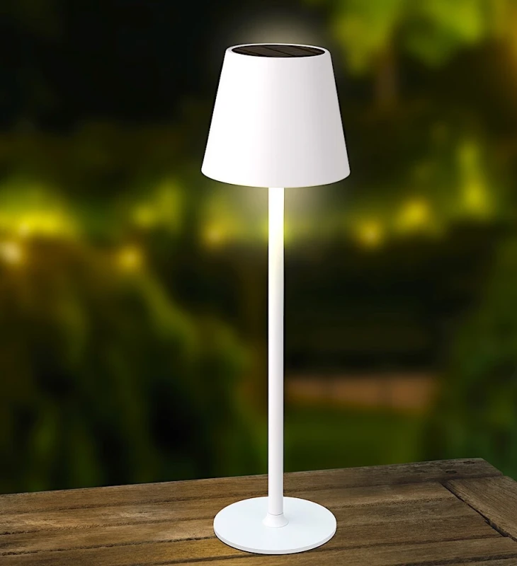 Solar Tischleuchte Outdoor Dimmbar Weiß USB Kalt u. Warmweiß Touch Innen Außen