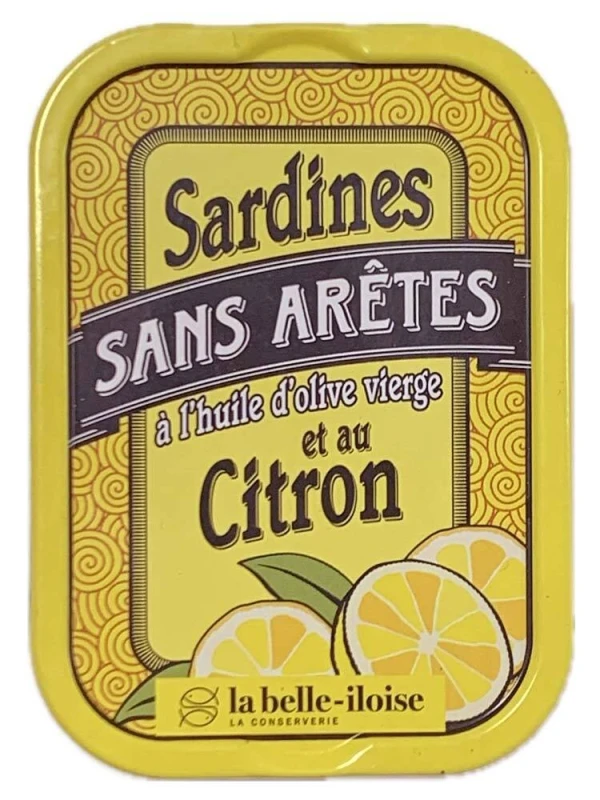 la belle-iloise Sardinen ohne Gräten in Olivenöl mit Zitrone - Dose 115 g