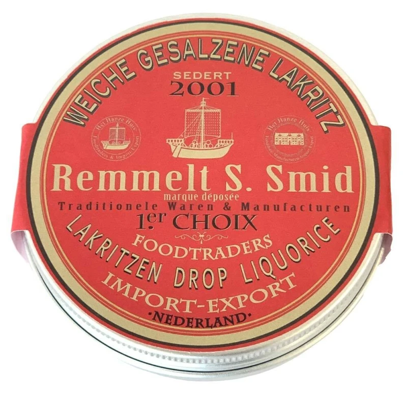 Remmelt S. Smid Weiche Gesalzene Lakritz Heringe Pastillen Metalldose 75 g