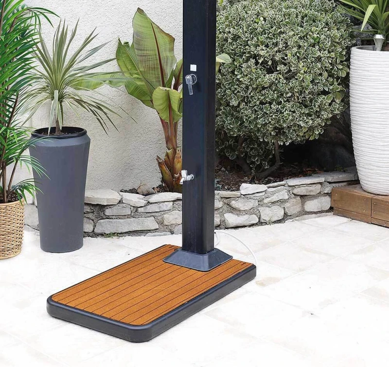 Ubbink Solaris 2 in 1 Bodenplatte Teak für Solar Gartendusche SOLARIS