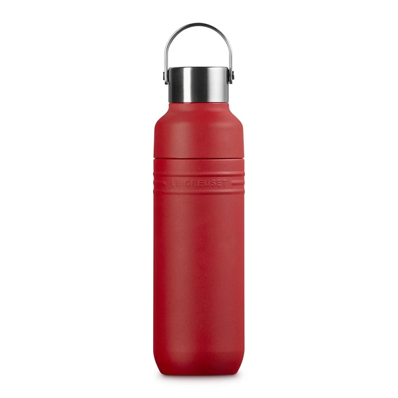 Le Creuset Trinkflasche On The Go Edelstahl Isolierflasche Kirschrot 500 ml