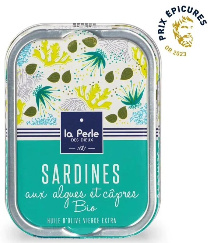 La Perle des Dieux Sardinen mit Algen und Kapern - Dose 115 g