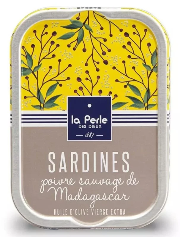 La Perle des Dieux Sardinen mit wildem Pfeffer aus Madagaskar - Dose 115 g