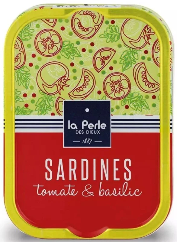 La Perle des Dieux Sardinen mit Tomate und Basilikum - Dose 115 g