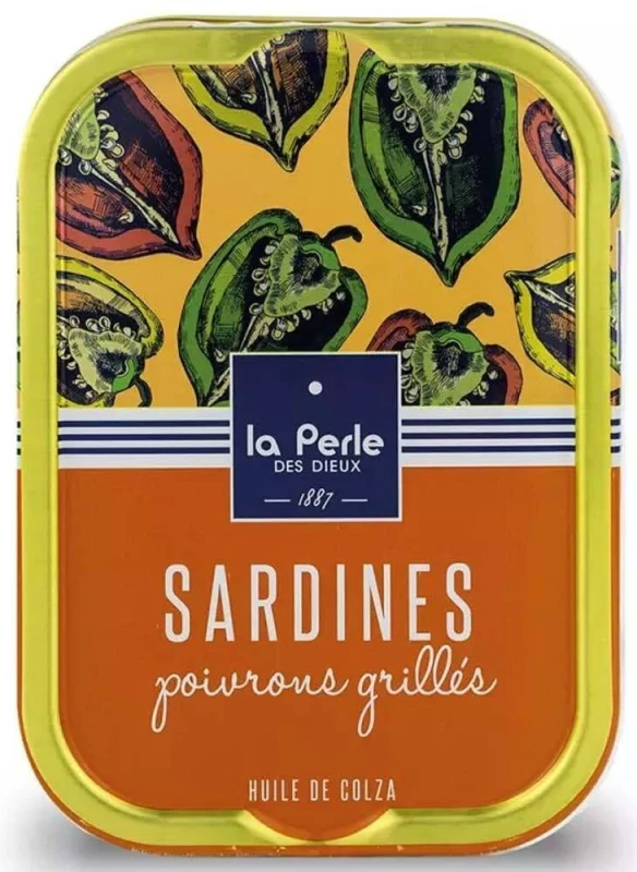 La Perle des Dieux Sardinen mit gegrillter Paprika und Rapsöl - Dose 115 g