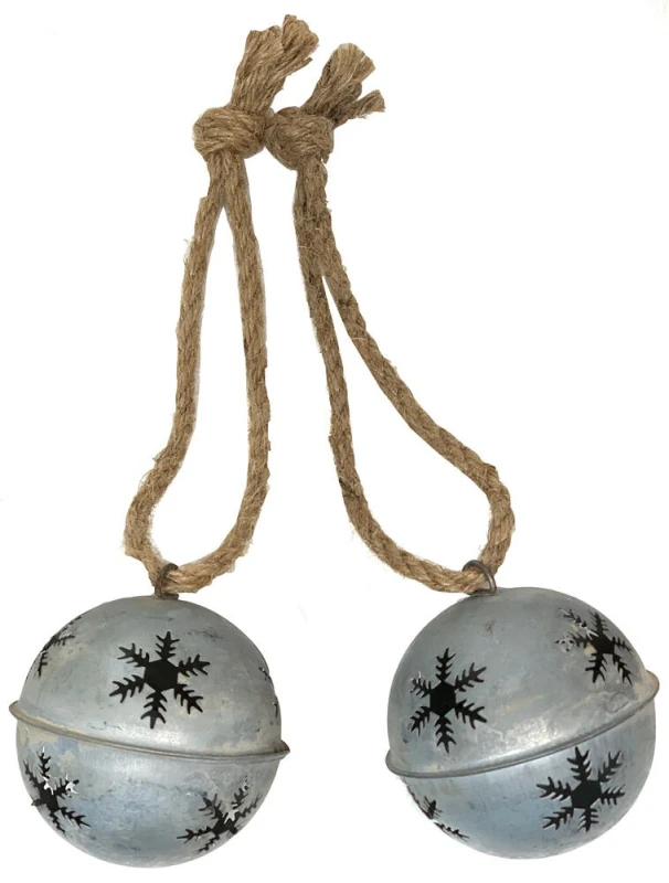 Christbaumkugeln Glöckchen Zink Vintage-Stil 2 Stück Christbaumschmuck