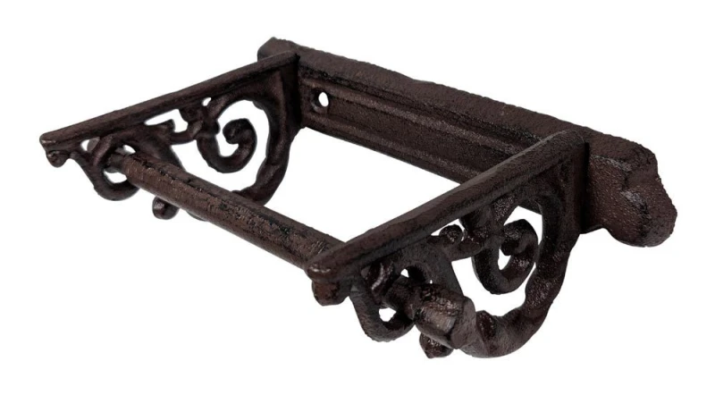 Toilettenpapierhalter WC-Rollenhalter Jugendstil Gusseisen Antik-Stil Braun