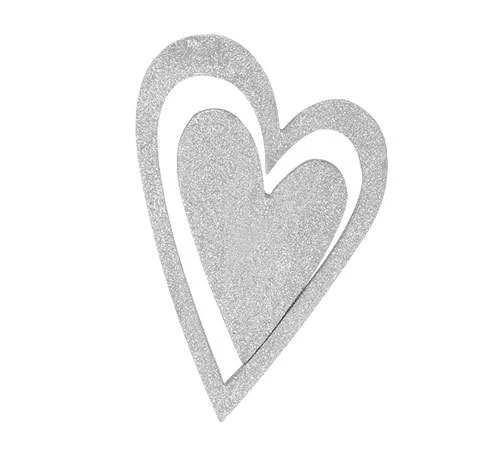 Hängedeko Weihnachten Herz Mobile Glitzer Silber 20cm