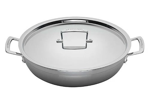 Le Creuset Profipfanne mit Deckel 3-Ply Edelstahl 30cm
