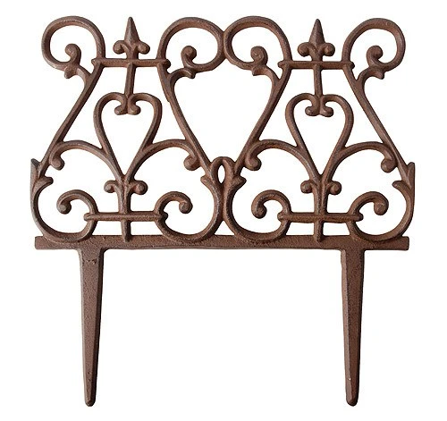 Beeteinfassung Ziergitter Beetumrandung Kanteneinfassung Gusseisen Braun 27x28cm