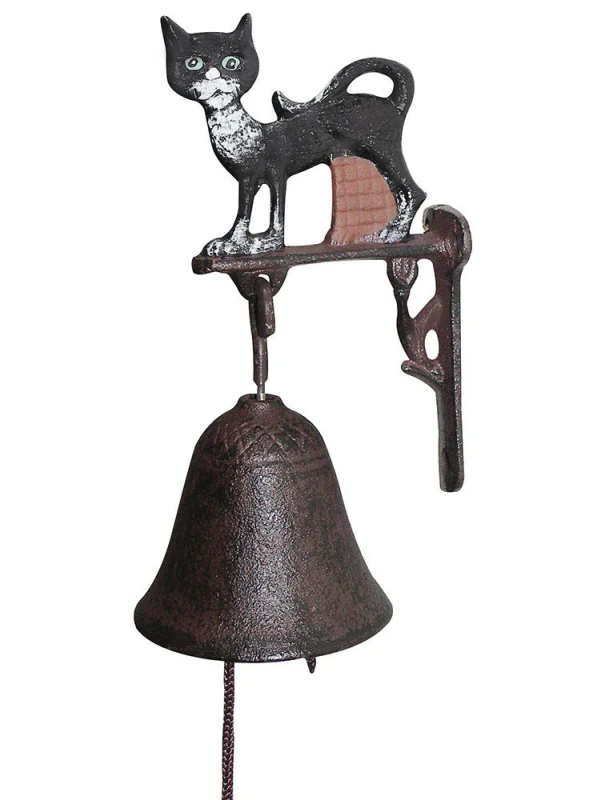 Türglocke Katze Gusseisen Glocke Nostalgie Landhausstil Antik-Stil Braun