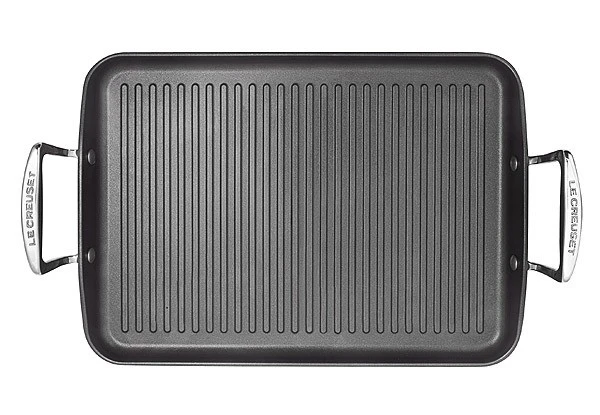 Le Creuset Aluminium- Grillplatte mit Rillen Antihaft Spezialform 34x25cm