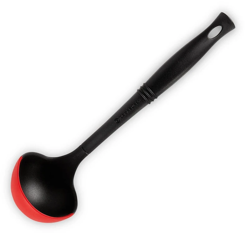 Le Creuset Schöpflöffel mit Silikon-Einsatz Schwarz/Rot