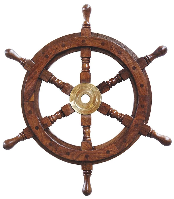 Schiffssteuerrad Ruder Steuerrad Schiff Holz Messing Maritim Nostalgie 42 cm