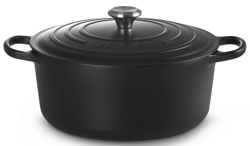 Le Creuset Bräter Signature Rund Gusseisen Schwarz 26cm