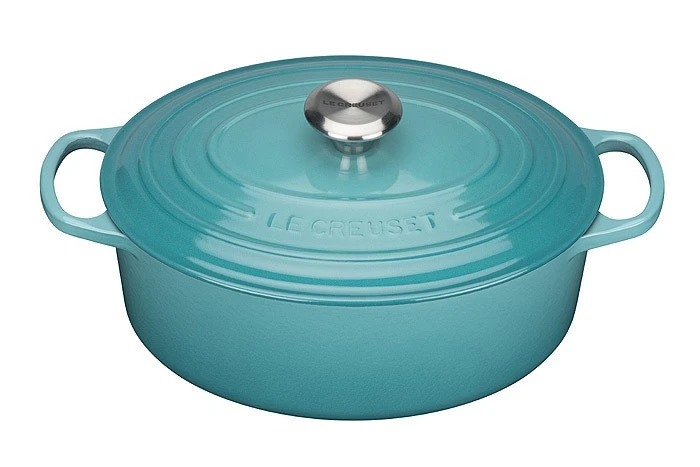 Le Creuset Bräter Signature Oval Gusseisen Karibik 31cm