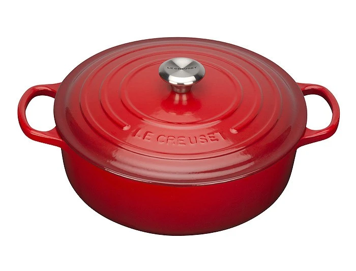 Le Creuset Gourmet-Bräter Signature Rund Gusseisen Kirschrot 30cm