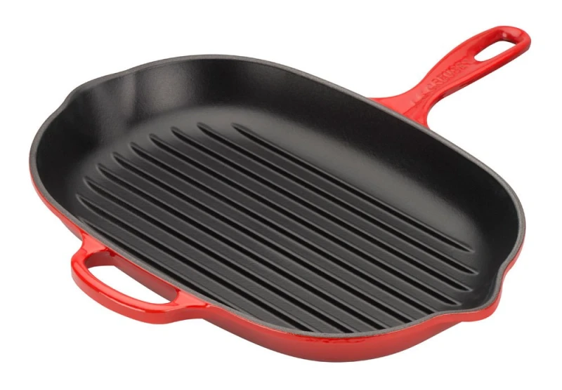 Le Creuset Grillpfanne Oval Signature Gusseisen Kirschrot 32cm