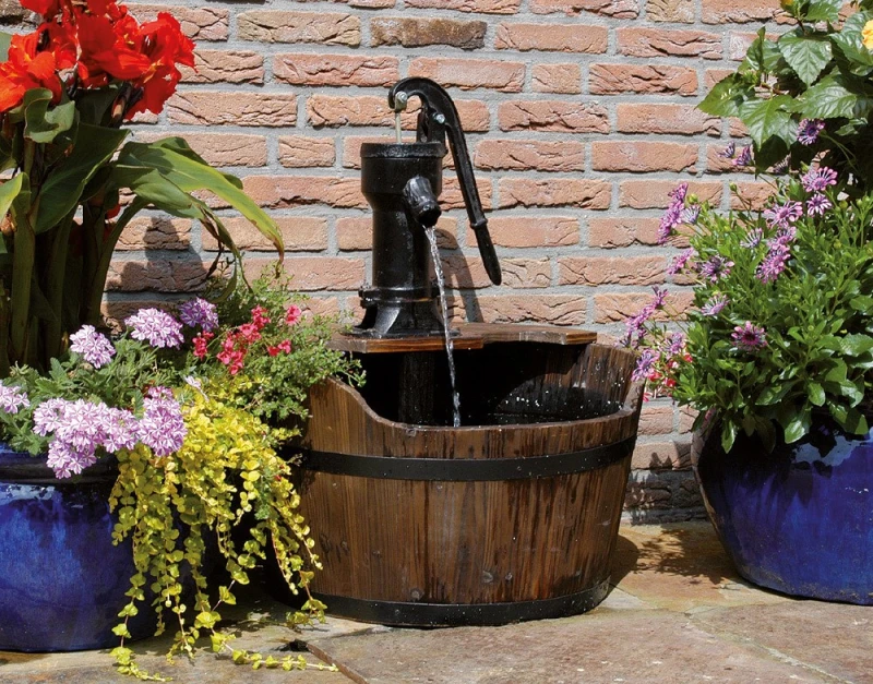 Ubbink AcquaArte Newcastle Gartenbrunnen Set Springbrunnen Holzfass