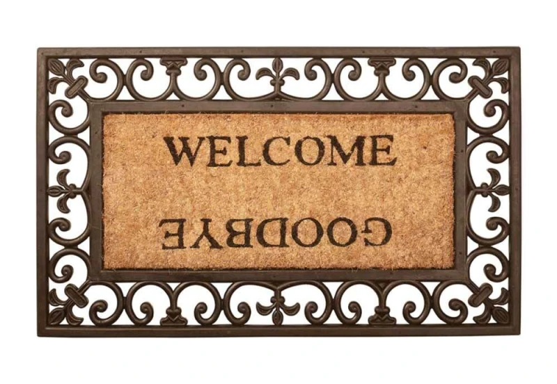 Fussmatte Welcome / Goodbye Nostalgie Fussabtreter Gummi / Kokos 75x45cm