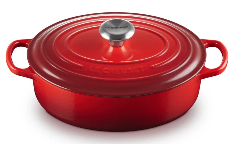 Le Creuset Gourmet-Bräter Signature Oval Guss Kirschrot 27cm