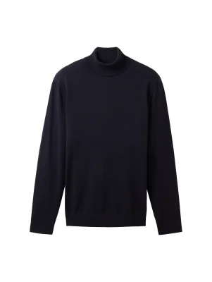 Tom Tailor Rollkragenpullover Basic dunkelblau