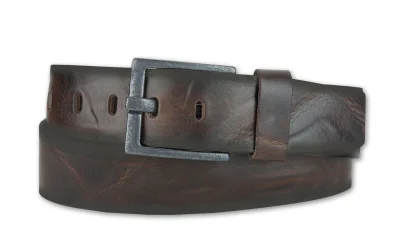 Bernd Götz 4,5 cm Walkledergürtel geprägt Dunkelbraun