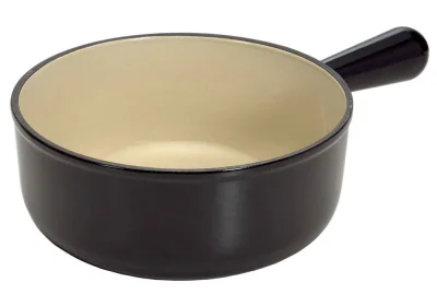 Le Creuset Caquelon Schwenkkasserolle Fonduetopf Gusseisen Schwarz 22cm